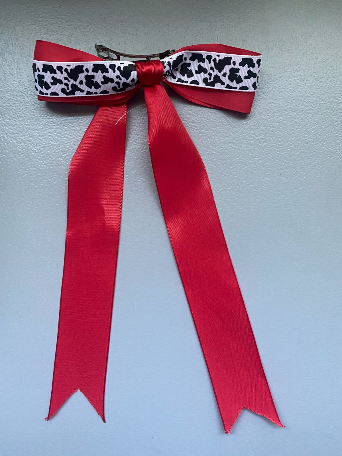 Red Cow print Bow
