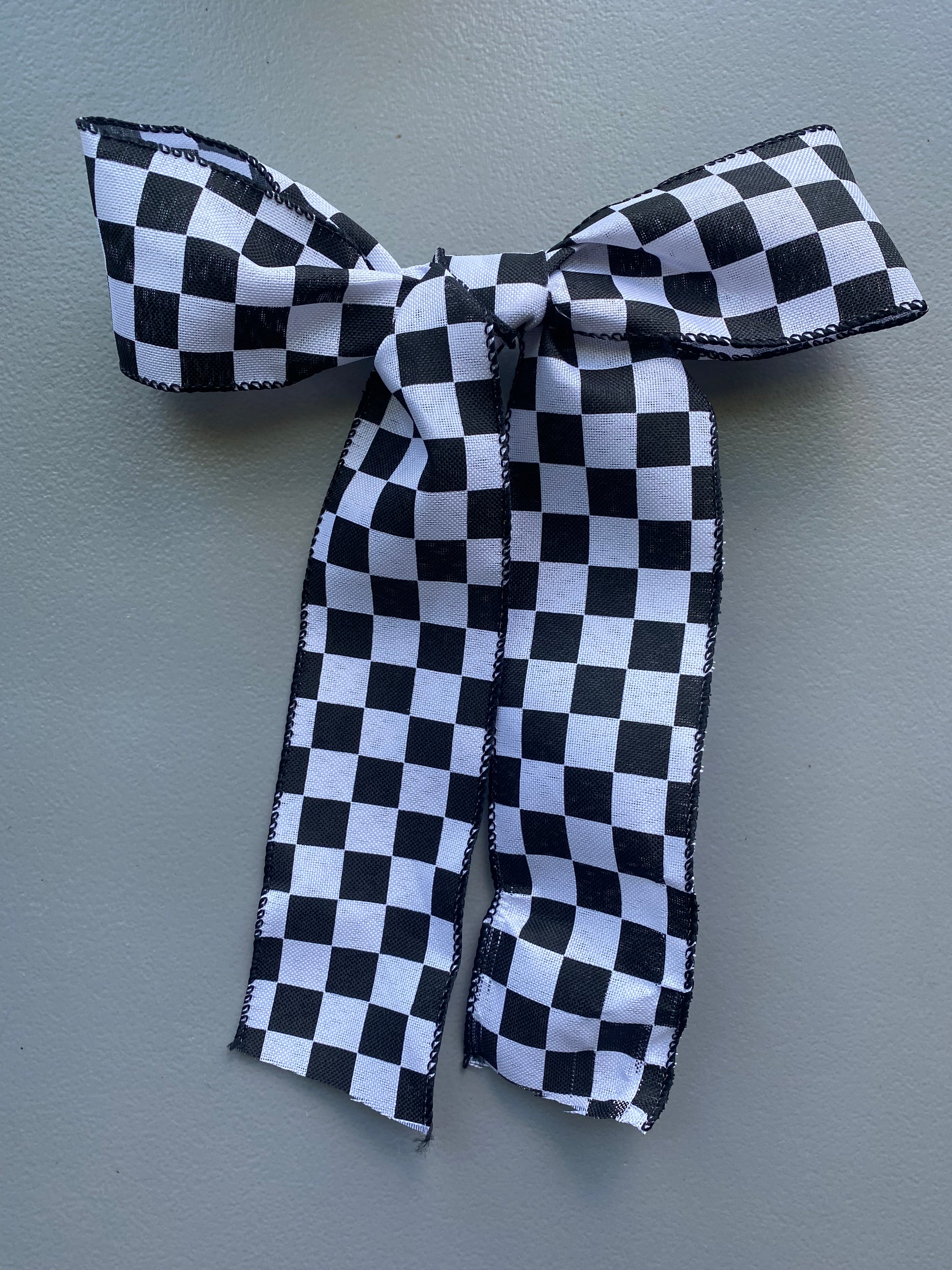Black and White Checkered Bow