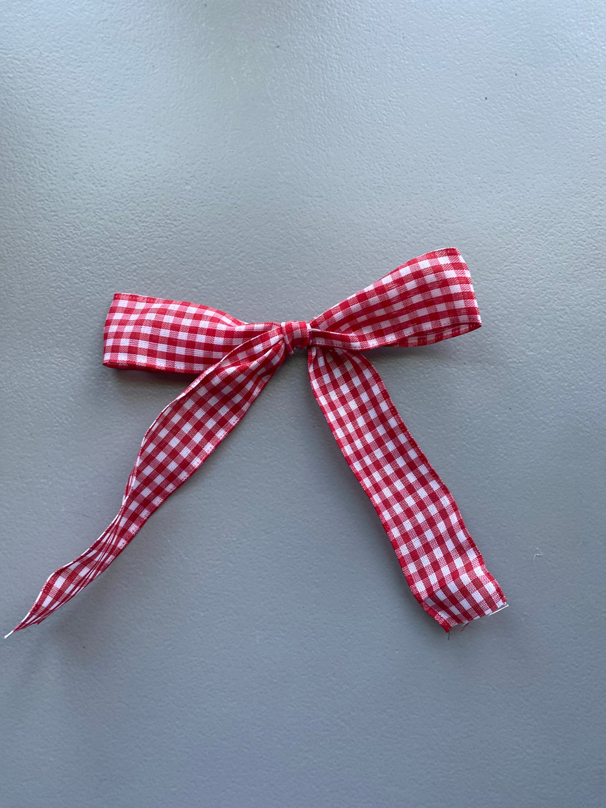 Red and White Plaid Bow